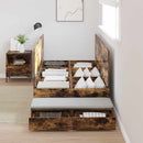 vidaXL Ágykeret tárolóval Füstölt tölgy 236.5 x 100 x 31.5 cm Faanyag