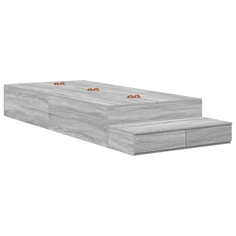 vidaXL Ágykeret tárolóval Szürke sonoma 236.5 x 100 x 31.5 cm Faanyag