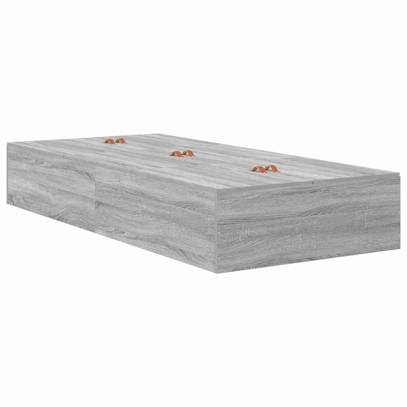 vidaXL Ágykeret tárolóval Szürke sonoma 236.5 x 100 x 31.5 cm Faanyag