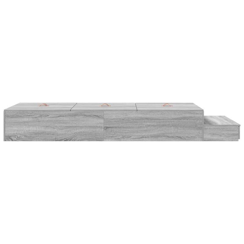 vidaXL Ágykeret tárolóval Szürke sonoma 236.5 x 100 x 31.5 cm Faanyag