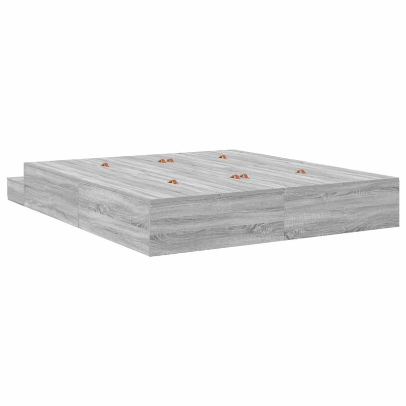 vidaXL Ágykeret tárolóval Szürke sonoma 236.5 x 200 x 31.5 cm Faanyag