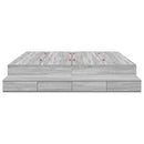 vidaXL Ágykeret tárolóval Szürke sonoma 236.5 x 200 x 31.5 cm Faanyag