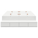 vidaXL Ágykeret tárolóval fiókkal Fehér 236.5 x 120 x 31.5 cm Faanyag