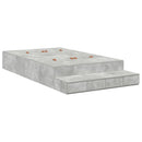 vidaXL Ágykeret tárolóval fiókkal Beton Szürke 120 cm Faanyag