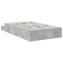 vidaXL Ágykeret tárolóval fiókkal Beton Szürke 120 cm Faanyag