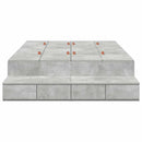 vidaXL Ágykeret tárolóval fiókkal Beton Szürke 120 cm Faanyag