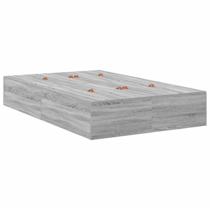 vidaXL Ágykeret tárolóval Szürke sonoma 236.5 x 120 x 31.5 cm Faanyag