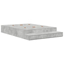 vidaXL Ágykeret tárolóval fiókkal Beton Szürke 150 cm Faanyag