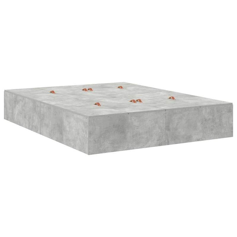 vidaXL Ágykeret tárolóval Beton Szürke 236.5 x 150 x 31.5 cm Faanyag