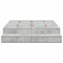 vidaXL Ágykeret tárolóval fiókkal Beton Szürke 150 cm Faanyag