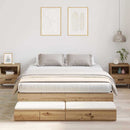 vidaXL Ágykeret tárolóval fiókkal Artisan tölgy 150 cm Faanyag