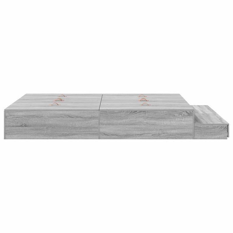 vidaXL Ágykeret tárolóval Szürke sonoma 236.5 x 160 x 31.5 cm Faanyag