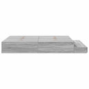 vidaXL Ágykeret tárolóval fiókkal Szürke Sonoma 160 cm Faanyag