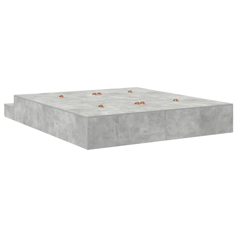 vidaXL Ágykeret tárolóval Beton Szürke 236.5 x 180 x 31.5 cm Faanyag