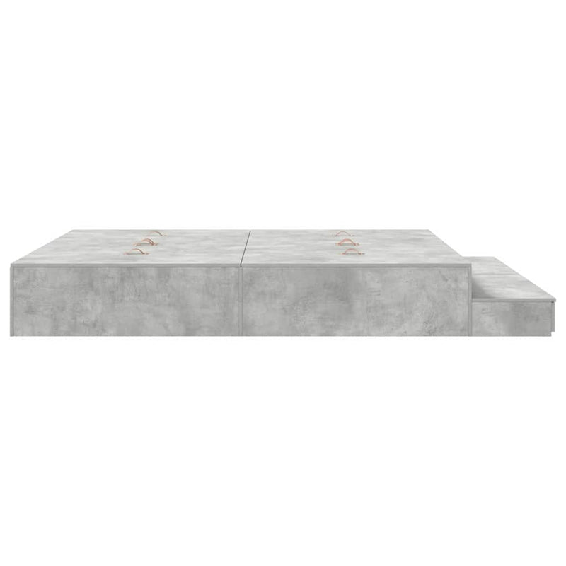 vidaXL Ágykeret tárolóval Beton Szürke 236.5 x 180 x 31.5 cm Faanyag