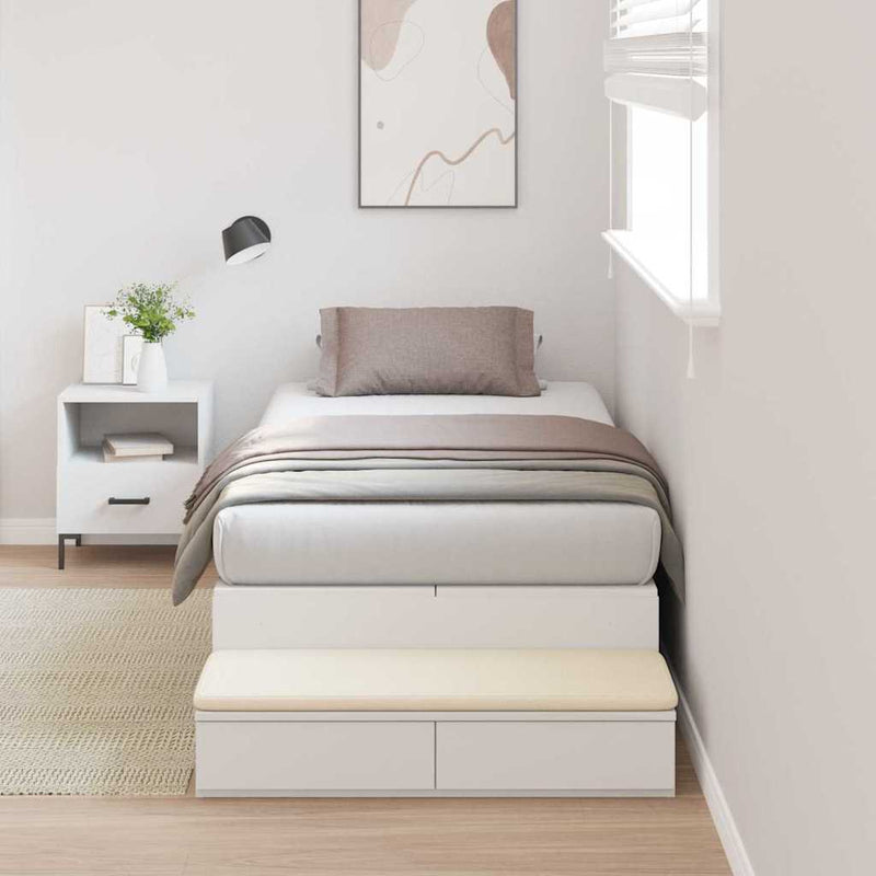 vidaXL Ágykeret tárolóval fiókkal Fehér 226.5 x 90 x 31.5 cm Faanyag