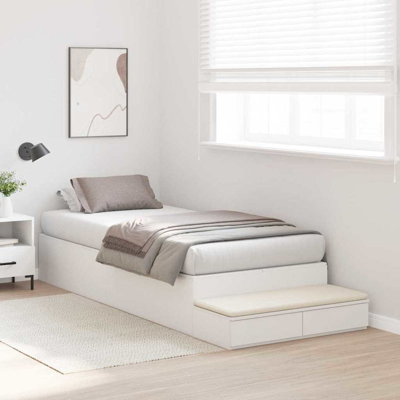 vidaXL Ágykeret tárolóval fiókkal Fehér 226.5 x 90 x 31.5 cm Faanyag