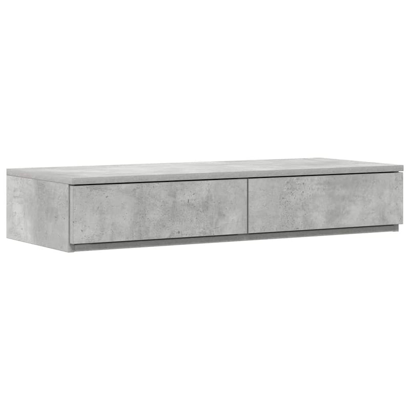 vidaXL Ágykeret tárolóval Beton Szürke 226.5 x 90 x 31.5 cm Faanyag