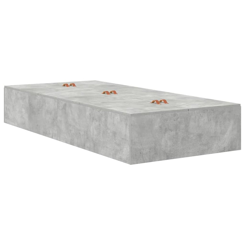 vidaXL Ágykeret tárolóval Beton Szürke 226.5 x 90 x 31.5 cm Faanyag