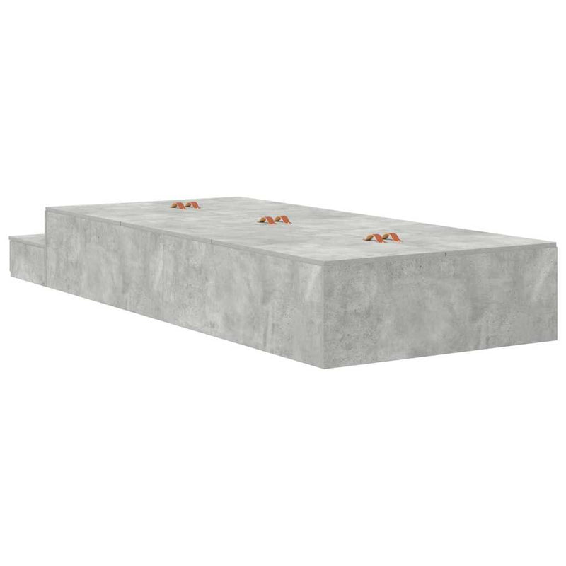 vidaXL Ágykeret tárolóval Beton Szürke 226.5 x 90 x 31.5 cm Faanyag