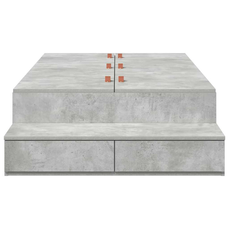 vidaXL Ágykeret tárolóval Beton Szürke 226.5 x 90 x 31.5 cm Faanyag