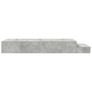 vidaXL Ágykeret tárolóval fiókkal tárolóval Beton Szürke 90 cm Faanyag