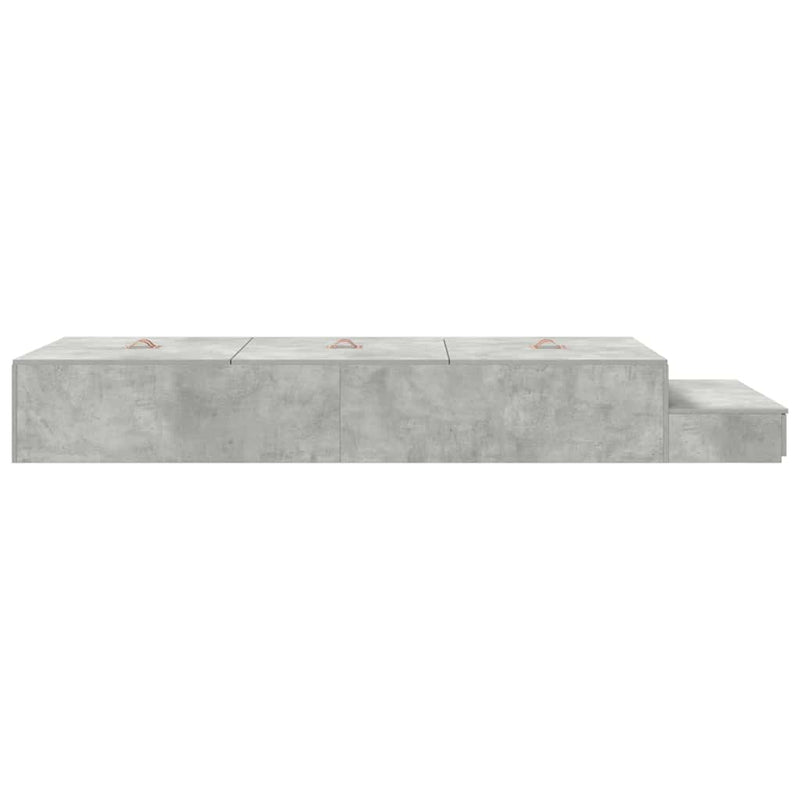 vidaXL Ágykeret tárolóval Beton Szürke 226.5 x 90 x 31.5 cm Faanyag