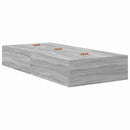 vidaXL Ágykeret tárolóval fiókkal Szürke Sonoma 75 cm Szerelt Fa