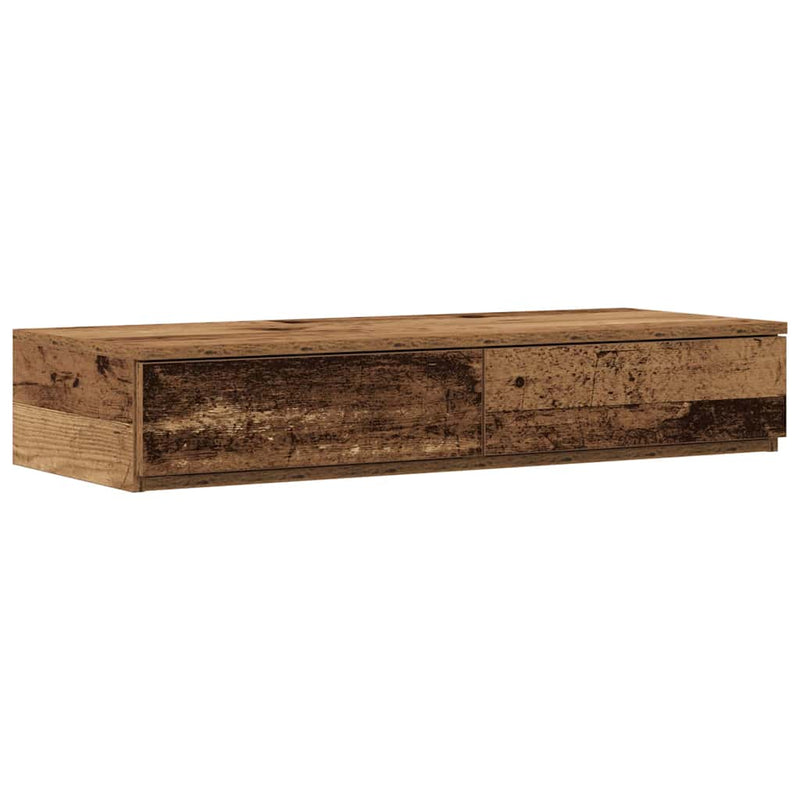 vidaXL Ágykeret tárolóval fiókkal Régi fa 226.5 x 75 x 31.5 cm Faanyag