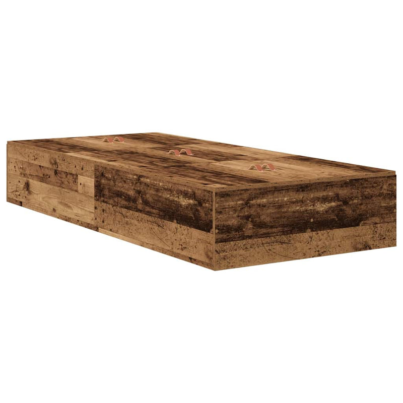 vidaXL Ágykeret tárolóval fiókkal Régi fa 226.5 x 75 x 31.5 cm Faanyag
