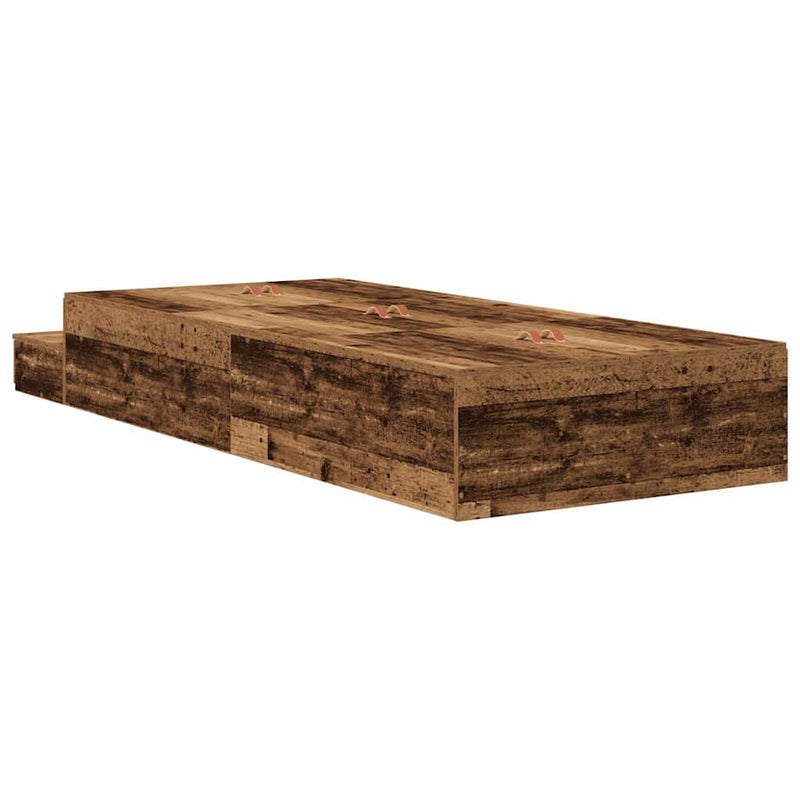 vidaXL Ágykeret tárolóval fiókkal Régi fa 226.5 x 75 x 31.5 cm Faanyag