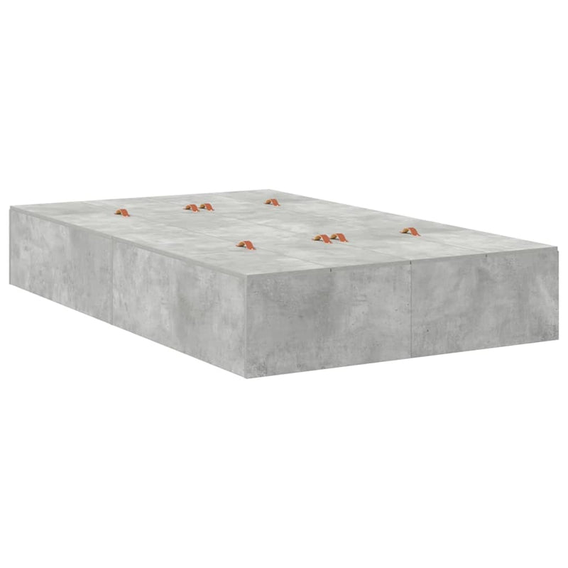 vidaXL Ágykeret tárolóval Beton Szürke 226.5 x 120 x 31.5 cm Faanyag