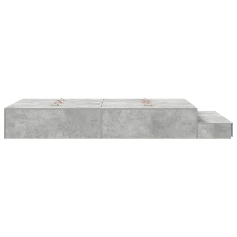 vidaXL Ágykeret tárolóval Beton Szürke 226.5 x 120 x 31.5 cm Faanyag
