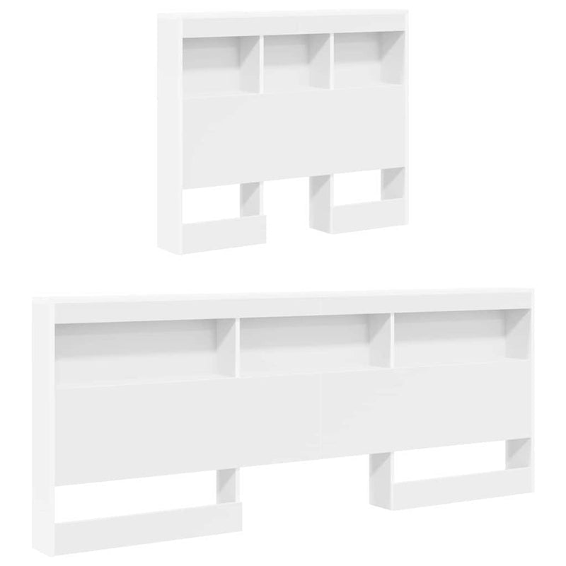 vidaXL Könyvespolcos Ágy fejtámlával Fehér 100 x 200 cm Faanyag