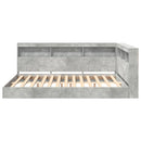 vidaXL Könyvespolcos Ágy fejtámlával Beton szürke 140 x 200 cm Faanyag