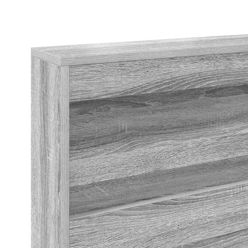 vidaXL Könyvespolcos Ágy tárolóval Szürke sonoma 140 x 200 cm Faanyag