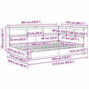 vidaXL Könyvespolcos Ágy fejtámlával Fehér 150 x 200 cm Faanyag