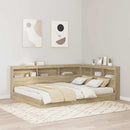 vidaXL Könyvespolcos Ágy fejtámlával sonoma tölgy 160 x 200 cm Faanyag