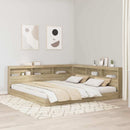 vidaXL Könyvespolcos Ágy polcokkal sonoma tölgy 180 x 200 cm Faanyag