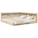 vidaXL Könyvespolcos Ágy polcokkal sonoma tölgy 180 x 200 cm Faanyag