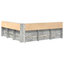 vidaXL Könyvespolcos Ágy fejtámlával Beton szürke 180 x 200 cm Faanyag