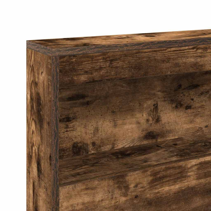 vidaXL Könyvespolcos Ágy fejtámlával Füstölt tölgy 75 x 190 cm Faanyag