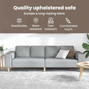 vidaXL Nappali Kanapé Világosszürke 250 x 77 x 76 cm Poliészter