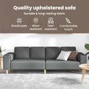 vidaXL Nappali Kanapé Sötétszürke 250 x 77 x 76 cm Poliészter
