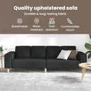 vidaXL Nappali Kanapé Fekete 250 x 77 x 76 cm Poliészter
