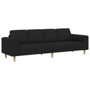 vidaXL Nappali Kanapé Fekete 250 x 77 x 76 cm Poliészter