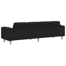 vidaXL Nappali Kanapé Fekete 250 x 77 x 76 cm Poliészter