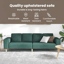 vidaXL Nappali Kanapé Sötétzöld 250 x 77 x 76 cm Poliészter