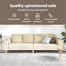 vidaXL Nappali Kanapé Krém 250 x 77 x 76 cm Poliészter