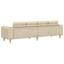 vidaXL Nappali Kanapé Krém 250 x 77 x 76 cm Poliészter
